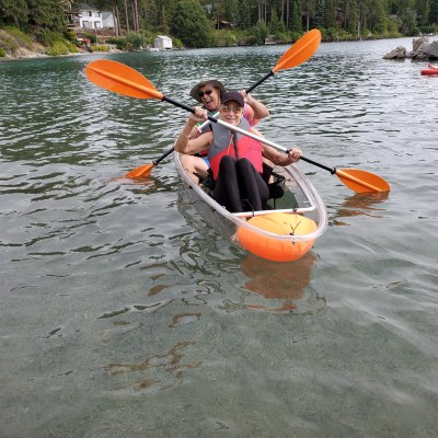 people on clear kayak adventure